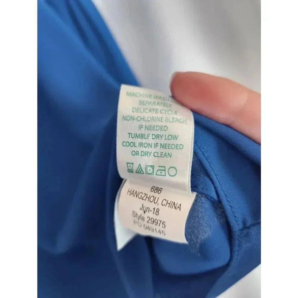 Lilly Pulitzer Charleigh Blouse Top Long Sleeve Blue Size Small - Picture 5 of 8